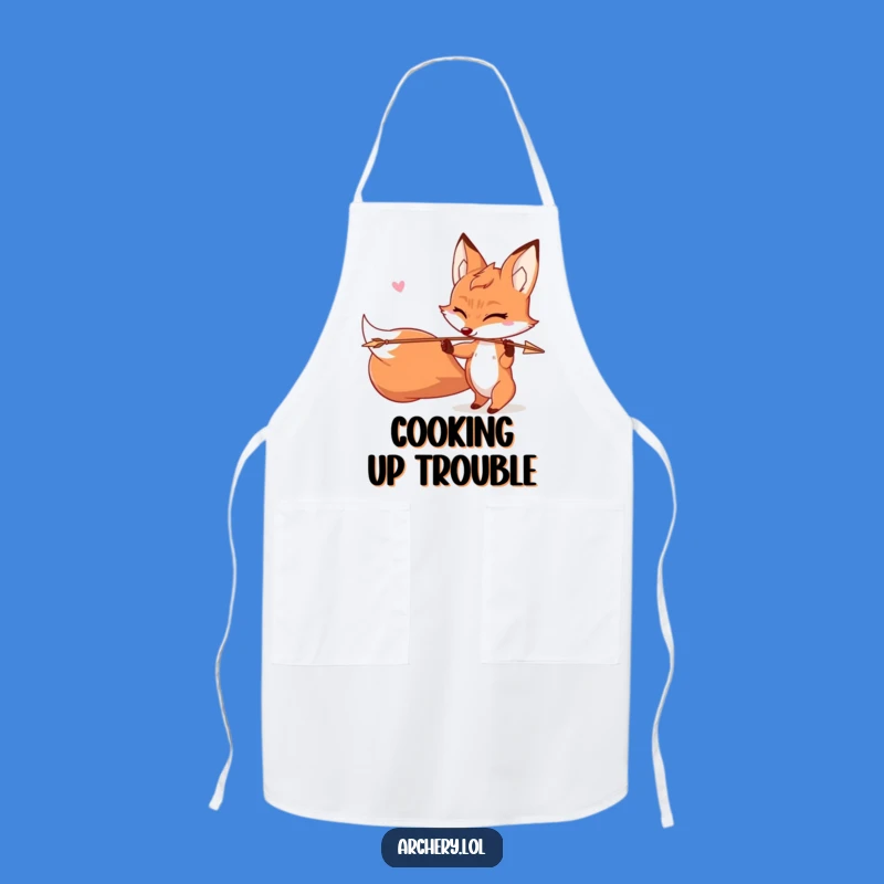 Funny Mischievous Fox Apron: Winking Archer Chef, Perfect Kitchen Gift