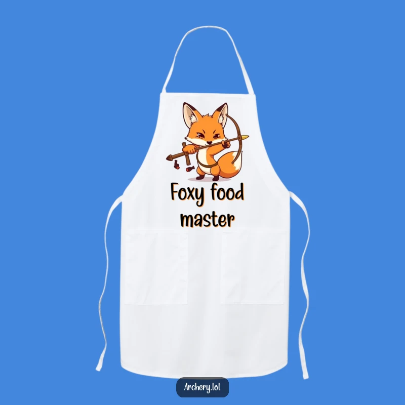 Funny Fox Archer Apron: Determined Fox Kitchen Wear, Perfect Funny Gift for Chefs