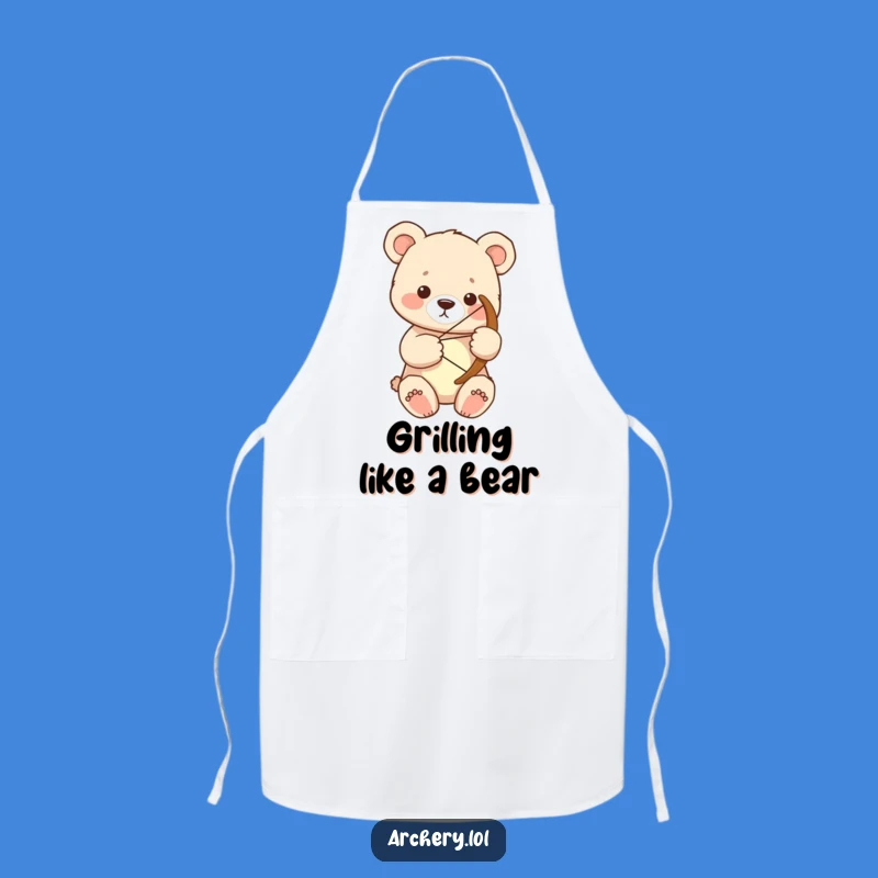 Funny Bear Cub Archer Apron: Focused Cooking, Great Funny Gift Chef