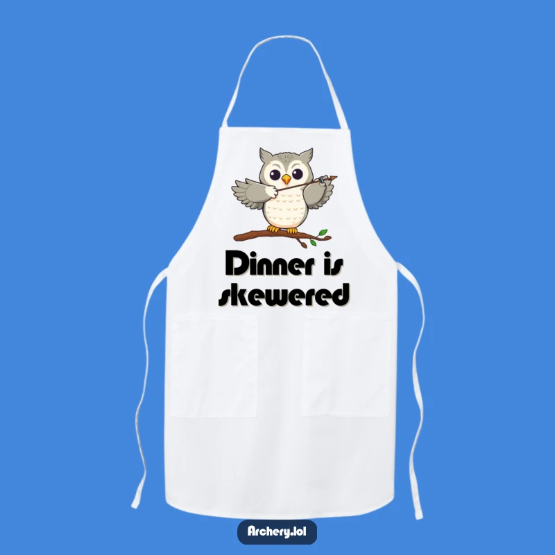 Funny Owl Archer Apron: Joyful Chef's Aim, Perfect Kitchen Gift