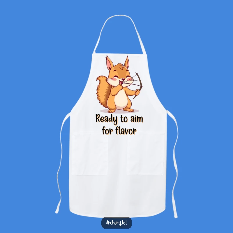 Funny Squirrel Archer Apron - Enthusiastic Focus Kitchen Gift for Chefs