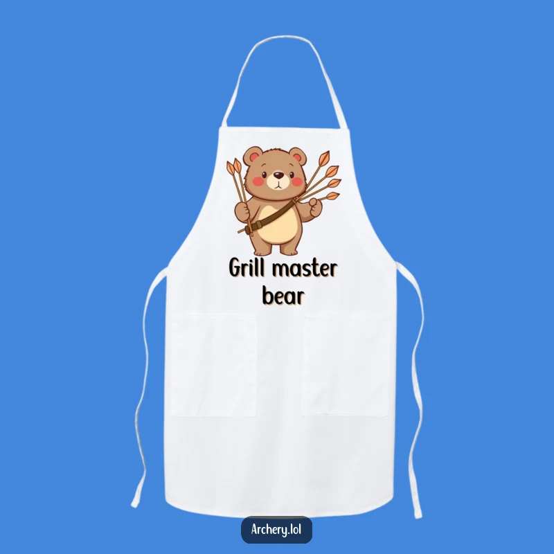 Funny Bear Cooking Apron: Majestic Archer Bear, Perfect Gift for Kitchen Fun