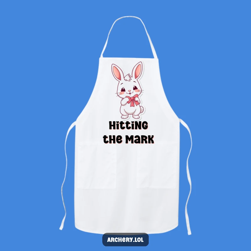 Funny Rabbit Archer Apron: Kitchen Smirk Bow Drawing Cover for Cooks