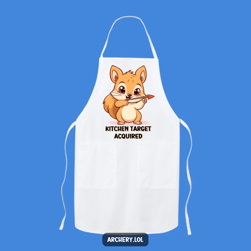 Funny Squirrel Archer Apron: Kitchen Determined Aiming Cover for Cooks