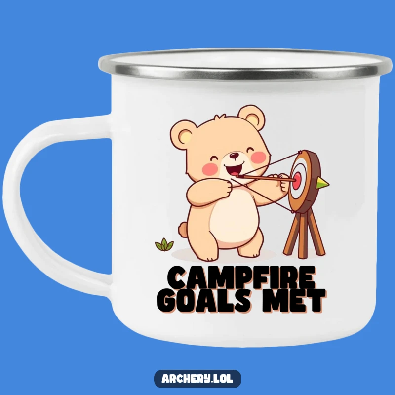 Funny Happy Bear Camping Mug - Goal-Oriented Outdoor Gift