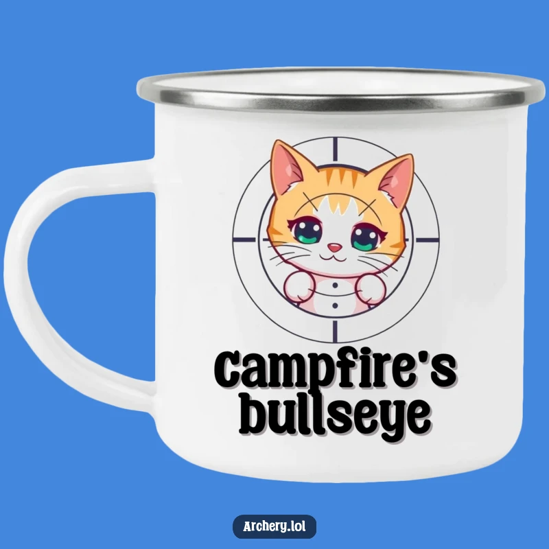 Funny Cat Archer Camping Mug: Adventure with a Curious Aim!
