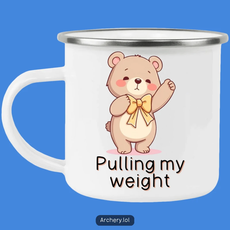 Funny Dancing Bear Camping Mug Hilarious Bow Drawing Outdoor Gift