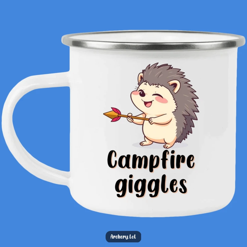 Funny Hedgehog Archer Camping Mug: Adventure with Giggles - A Hilarious Funny Gift