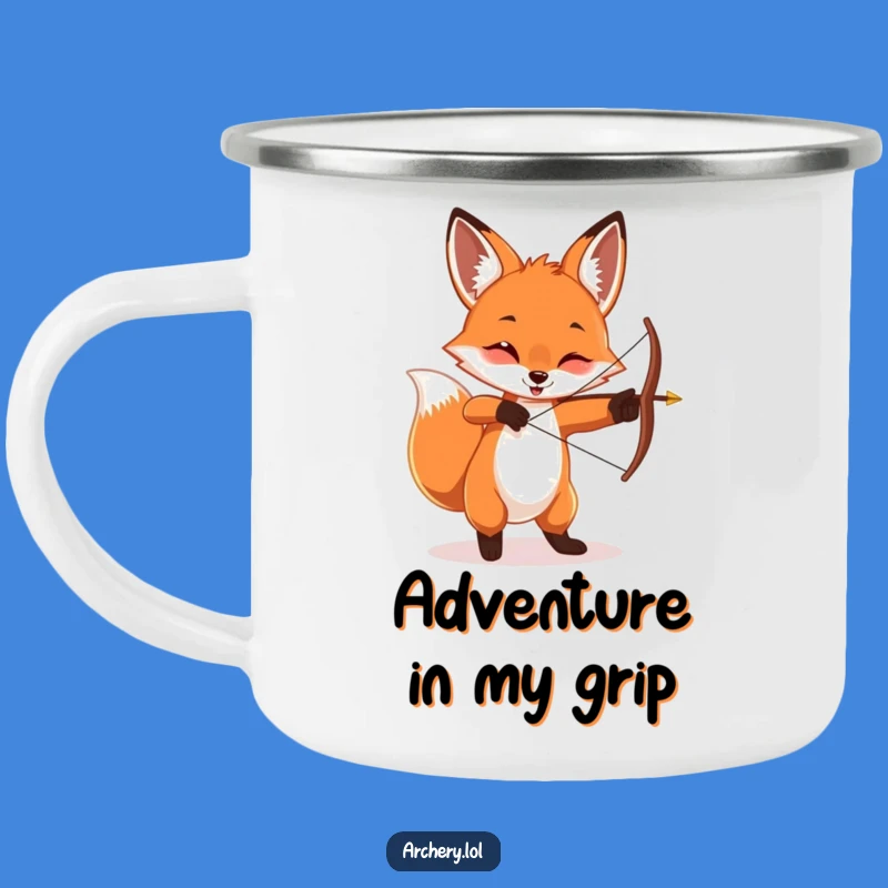 Funny Playful Fox Camping Mug - Mischievous Archer Outdoor Gift