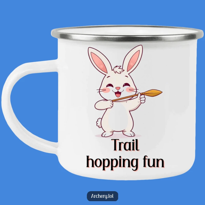 Funny Rabbit Archer Camping Mug: Cheerful Rabbit Outdoor Mug, Perfect Funny Gift for Campers