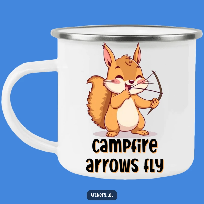Funny Squirrel Archer Camping Mug - Enthusiastic Focus Outdoor Gift