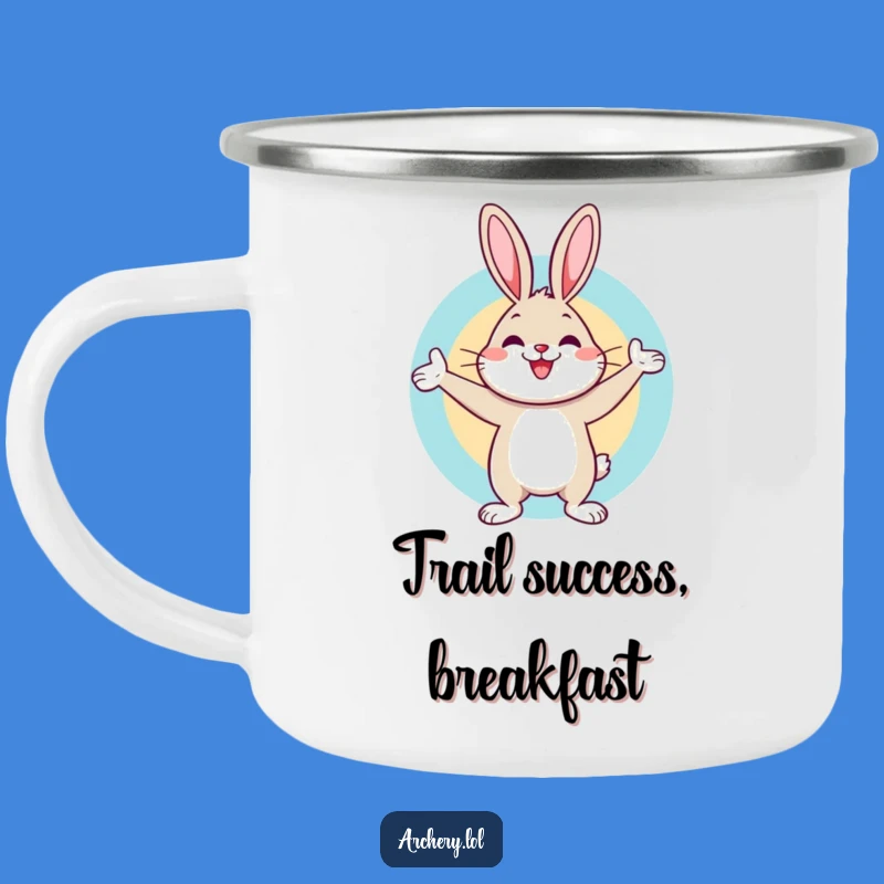 Funny Rabbit Archer Camping Mug: Celebrate Outdoors with Bullseye Aim, Hilarious Adventure Gear