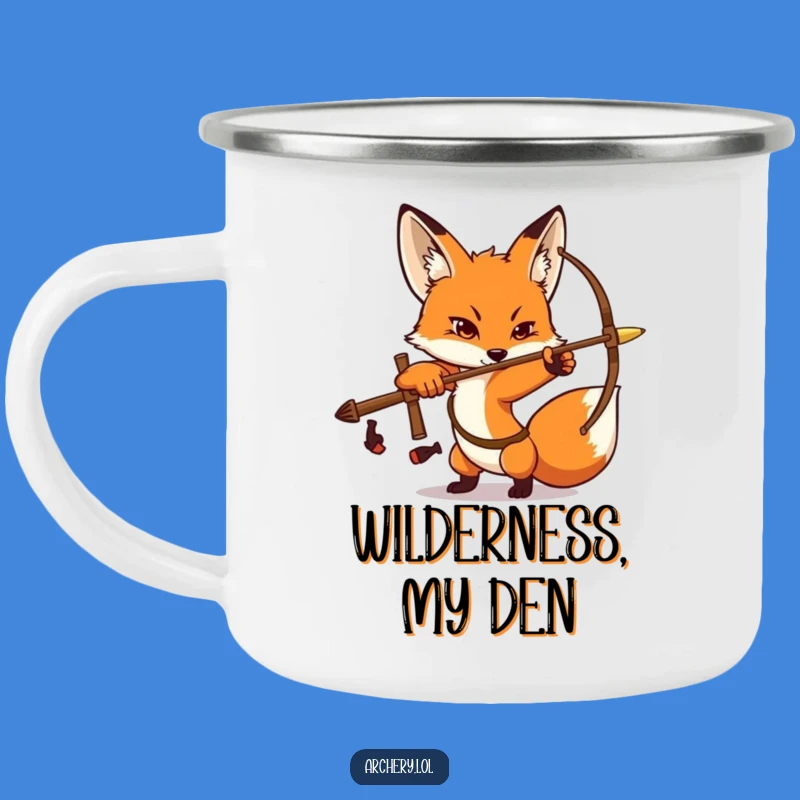 Funny Fox Archer Camping Mug: Focused Fox Outdoor Mug, Perfect Funny Gift for Campers