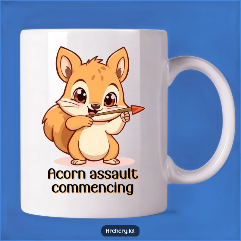 Funny Squirrel Archer Mug: Determined Aiming Gift for Target Practice Lovers