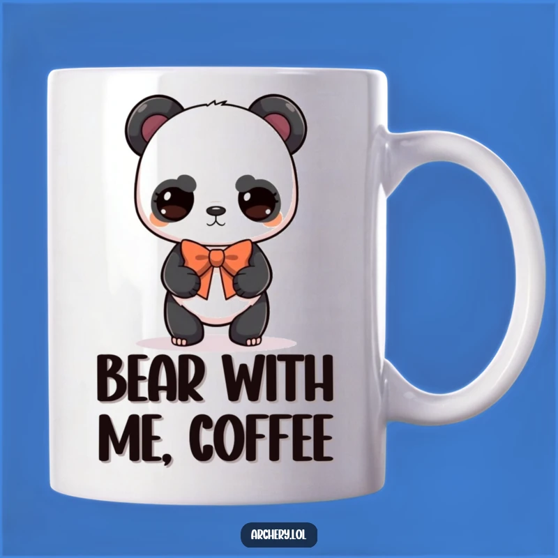 Funny Panda Archer Mug: Determined Cute Panda Bow Balance, Hilarious Gift for Animal Lovers
