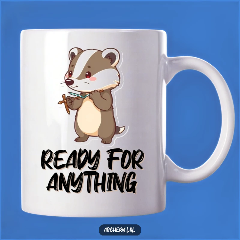 Funny Brave Badger Alert Bow Mug A Heroic Gift for Him Her