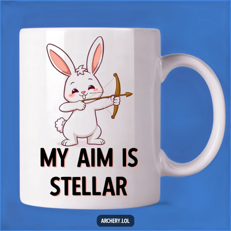 Funny Bunny Archer Mug: Perfect Gift for a Smiling Marksman