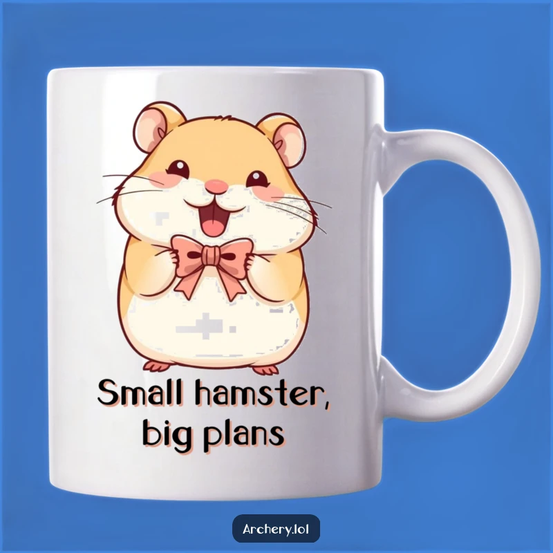 Funny Hamster Archer Mug: Determined Hamster with Bow, Perfect Gift