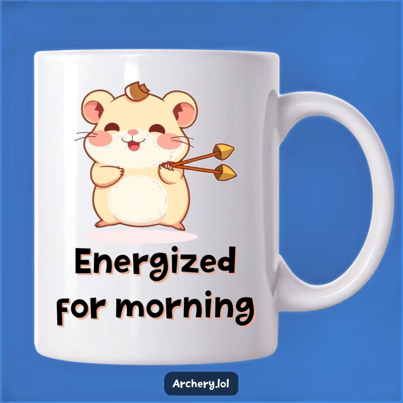 Funny Hamster Archer Mug: Tiny Warrior, Perfect Gift for Small Pet Lovers