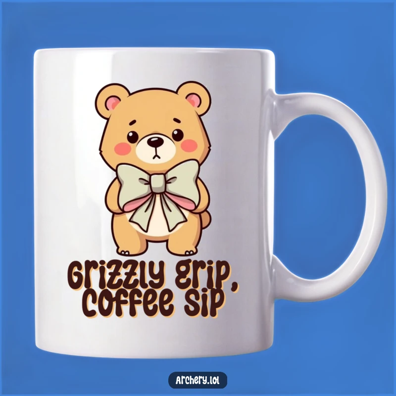 Funny Bear Archer Mug: Determined Hunter Ready to Aim, A Hilarious Gift for Archery Enthusiasts