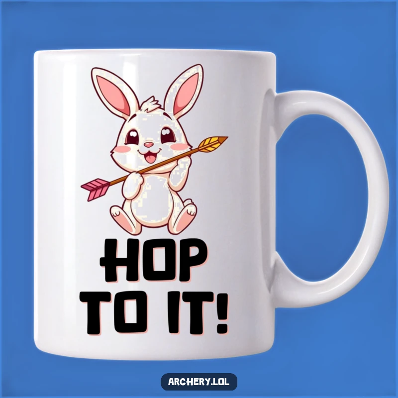 Funny Bunny Archer Mug: Cheerful Focus, Perfect Gift for Easter Lovers