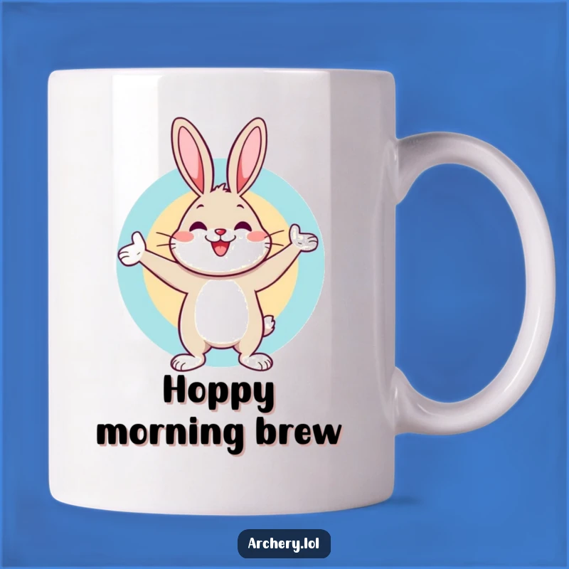 Funny Rabbit Archer Mug: Bullseye Celebration!, Hilarious Gift for Target Hitters
