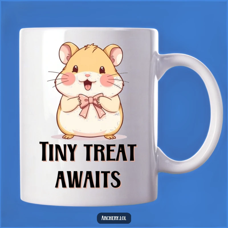 Funny Hamster Bow Artist Mug: Beaming Hamster Creates Delicate Bow Art