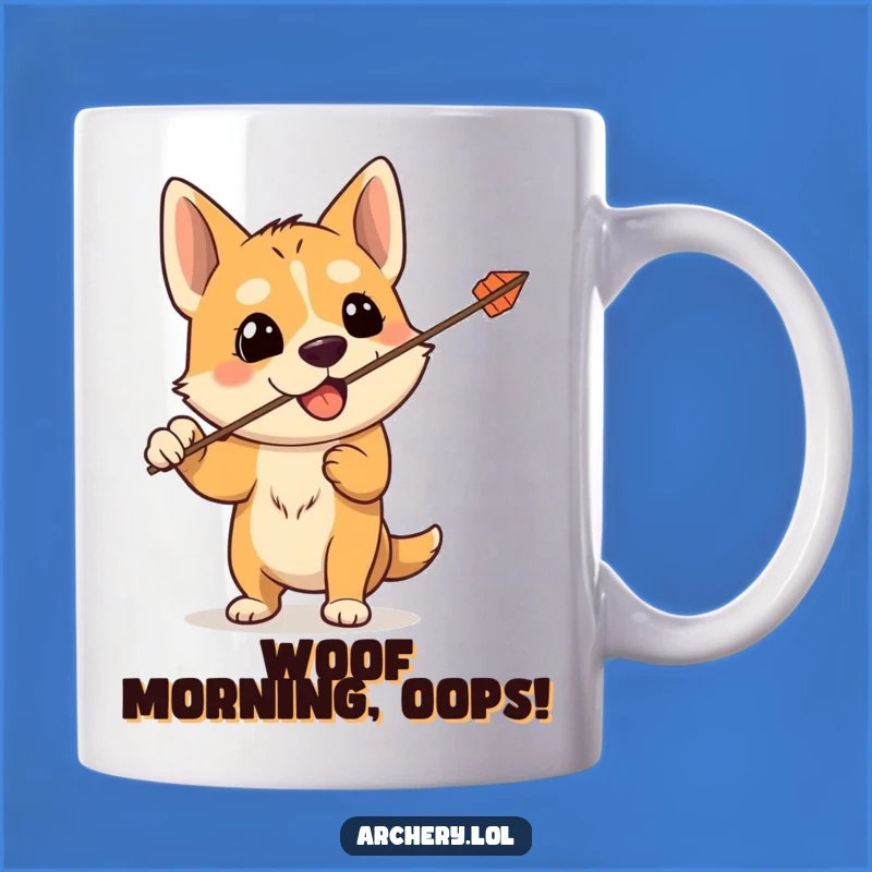Funny Dog Archer Mug: Accidental Shot Goes Wild, Hilarious Gift for Pet Lovers and Clumsy Archers