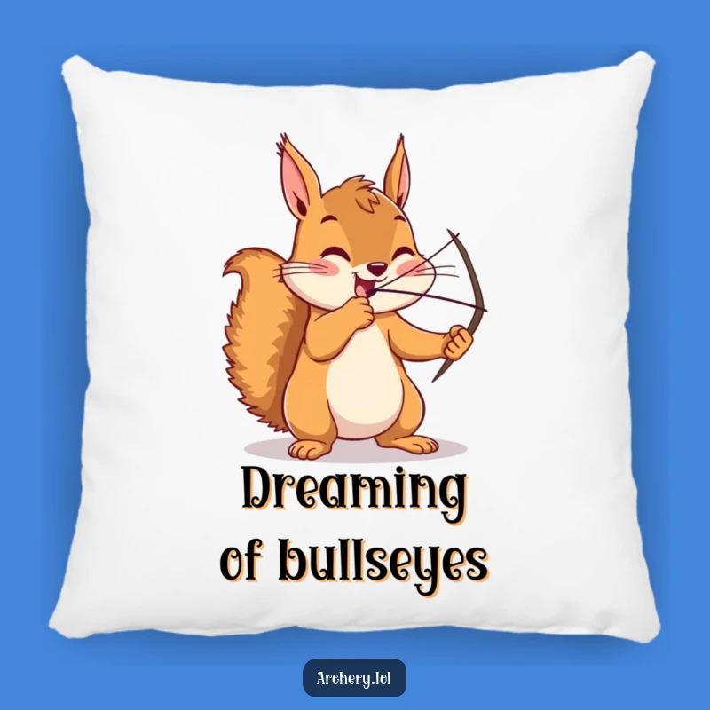 Funny Squirrel Archer Pillow - Enthusiastic Focus Accent Cushion Gift