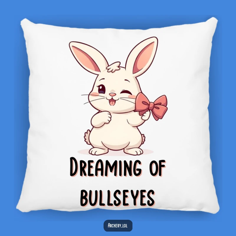 Funny Rabbit Archer Pillow: Cozy and Determined Comfort, a Hilarious Gift