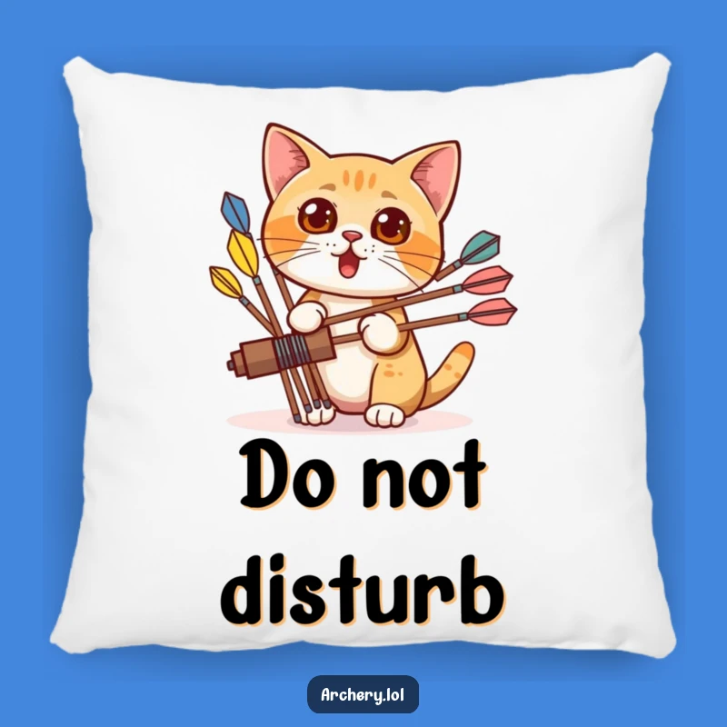 Funny Cat Archer Pillow: Soft Comfort with a Hilarious Surprise - Funny Gift