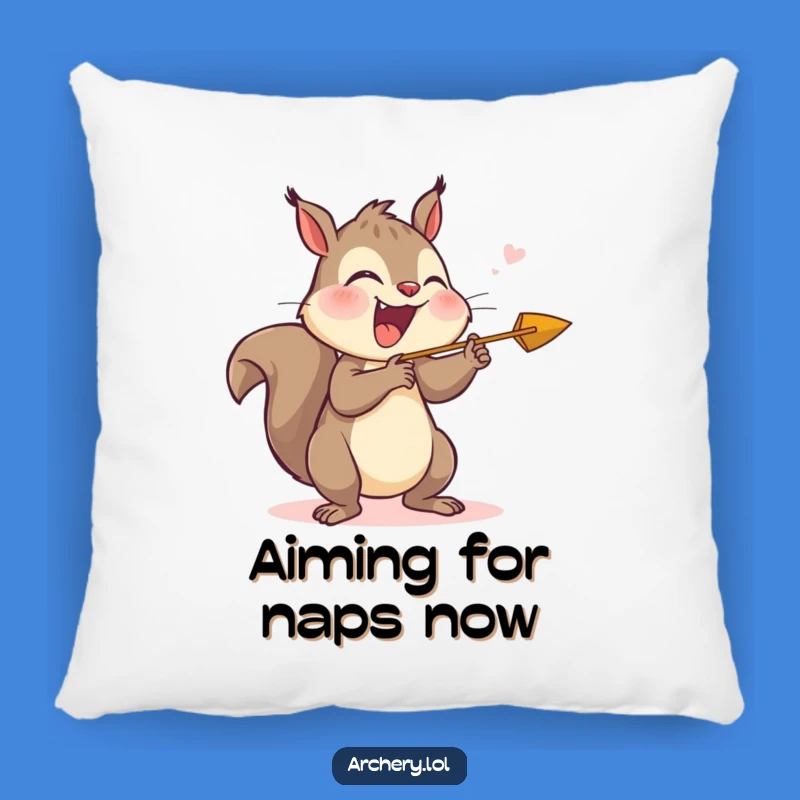 Funny Giggling Squirrel Archer Pillow - Comfy Joyful Accent