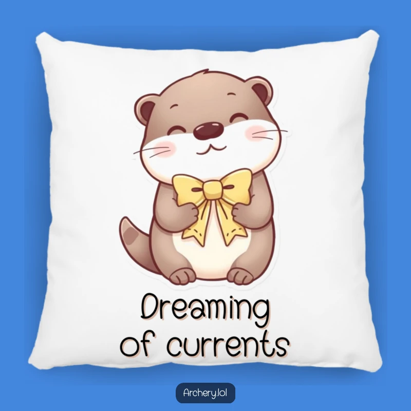 Funny Otter Pillow: Cozy Comfort with a Serene Bow Holder