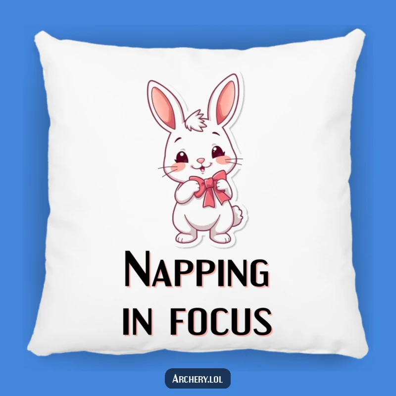 Funny Rabbit Archer Pillow: Soft Smirk Bow Drawing Cushion for Comfort