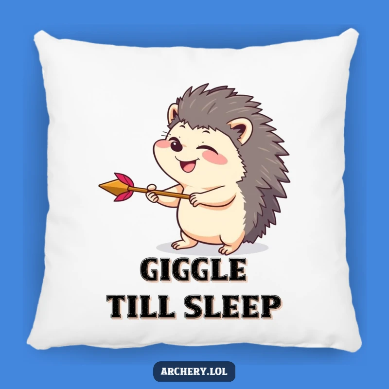 Funny Hedgehog Archer Pillow: Cozy Giggles - A Delightful Funny Gift