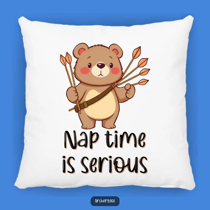 Majestic Bear Archer Pillow: Funny Decorative Cushion, Perfect Gift for Fans
