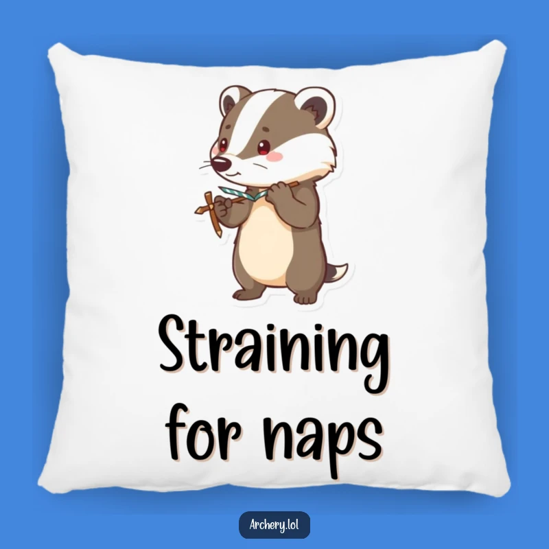 Funny Brave Badger Pillow Alert Bow Comfort Gift Idea