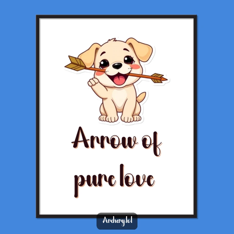 Funny Puppy Archer Digital Art: Playful Artwork for a Hilarious Gift Download