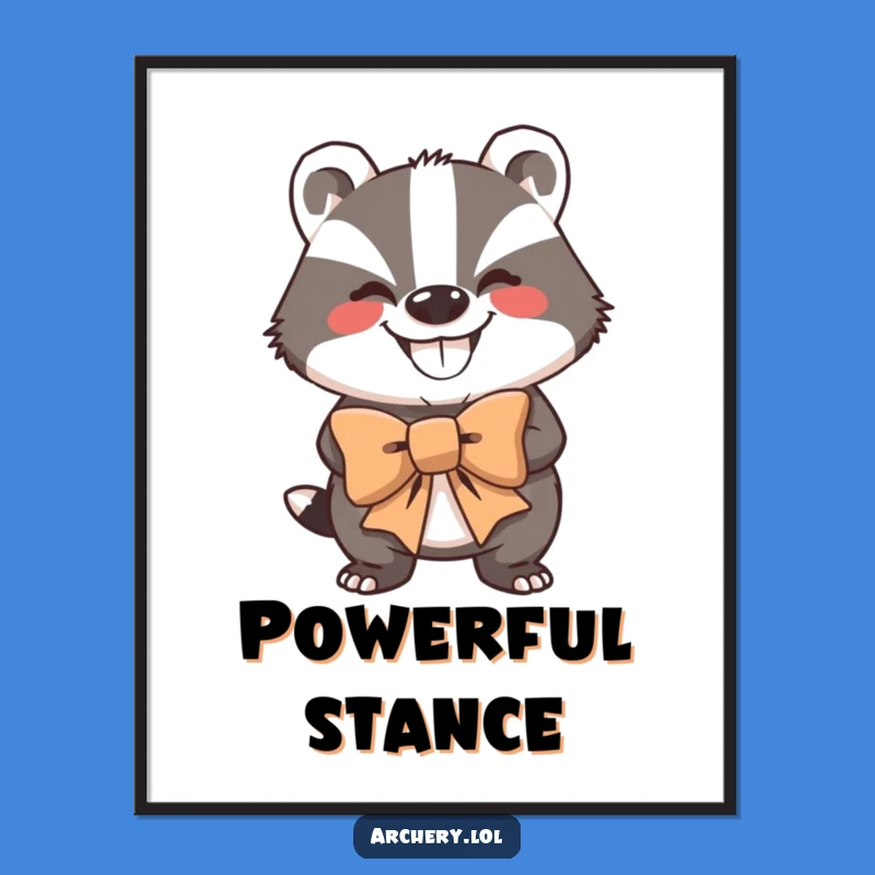 Funny Badger Archer Digital Art: Strong Badger Grin, Instant Download Gift