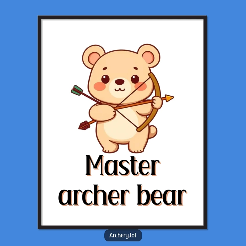 Funny Bear Archer Digital Art: Decorate with a Proud Grin!