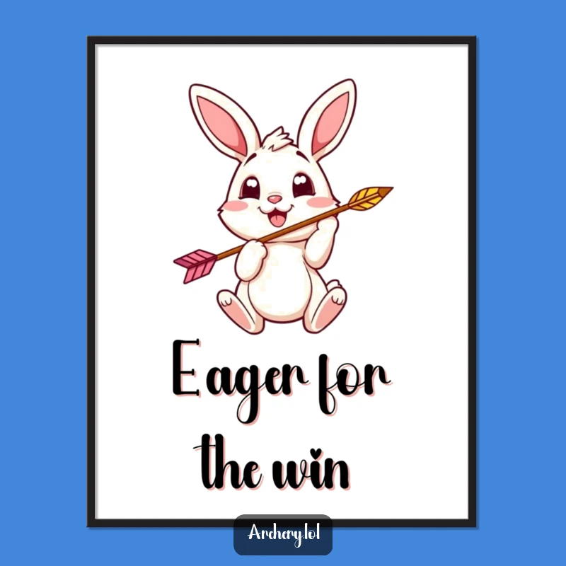Funny Bunny Archer Digital Print: Cheerful Art, Instant Funny Gift Download