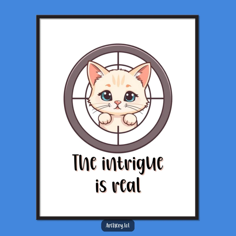 Funny Cat Target Digital Art: Curious Artwork for a Hilarious Gift Download