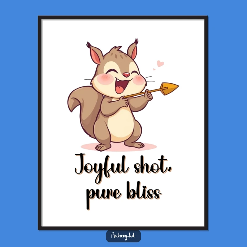 Funny Giggling Squirrel Archer Digital Art - Instant Joyful Decor