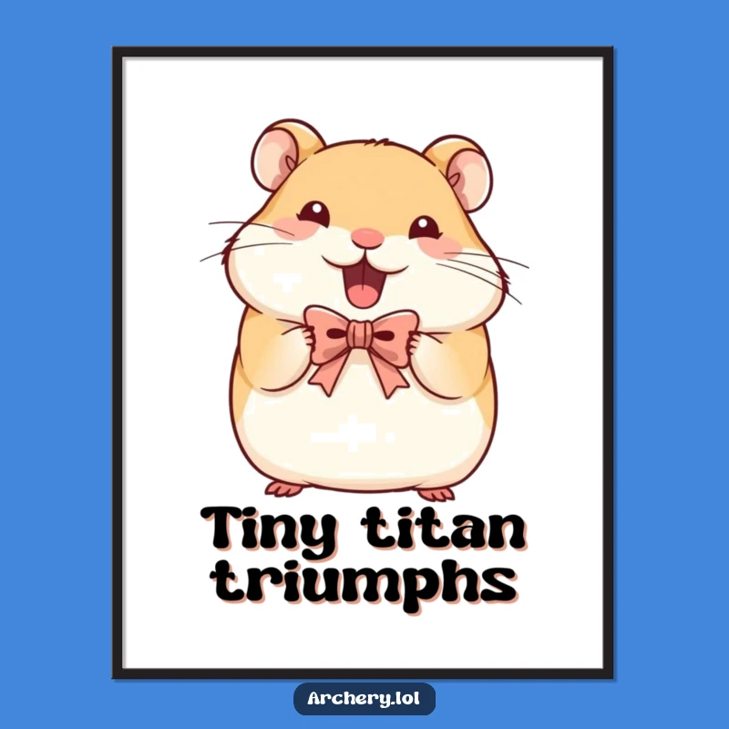 Funny Hamster Archer Digital Art: Determined Rodent, Instant Humorous Download