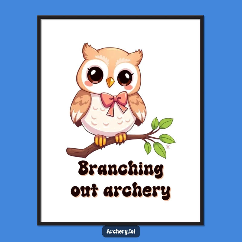 Funny Owl Archer Digital Art: Wise Aim Captured, Hilarious Instant Download Decor