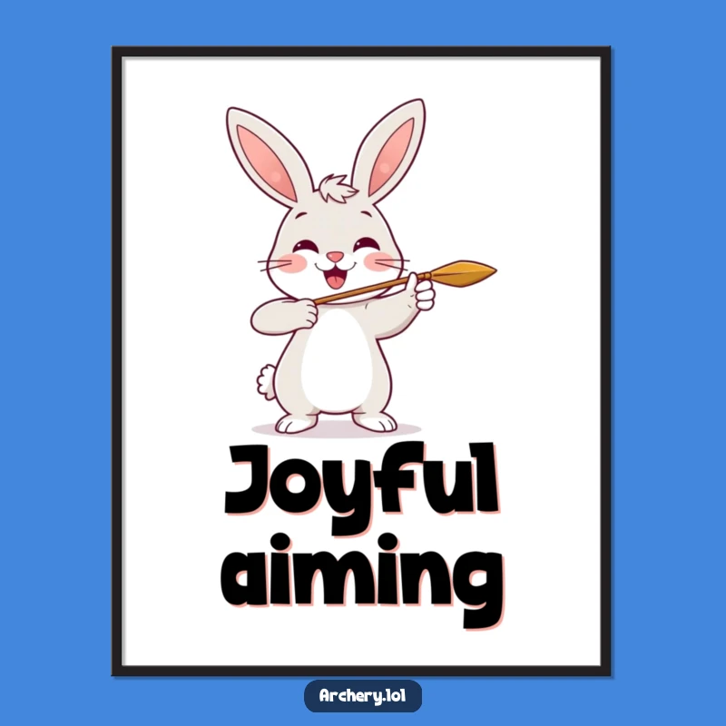 Funny Rabbit Archer Digital Art Print: Cheerful Rabbit Art, Instant Funny Gift Download