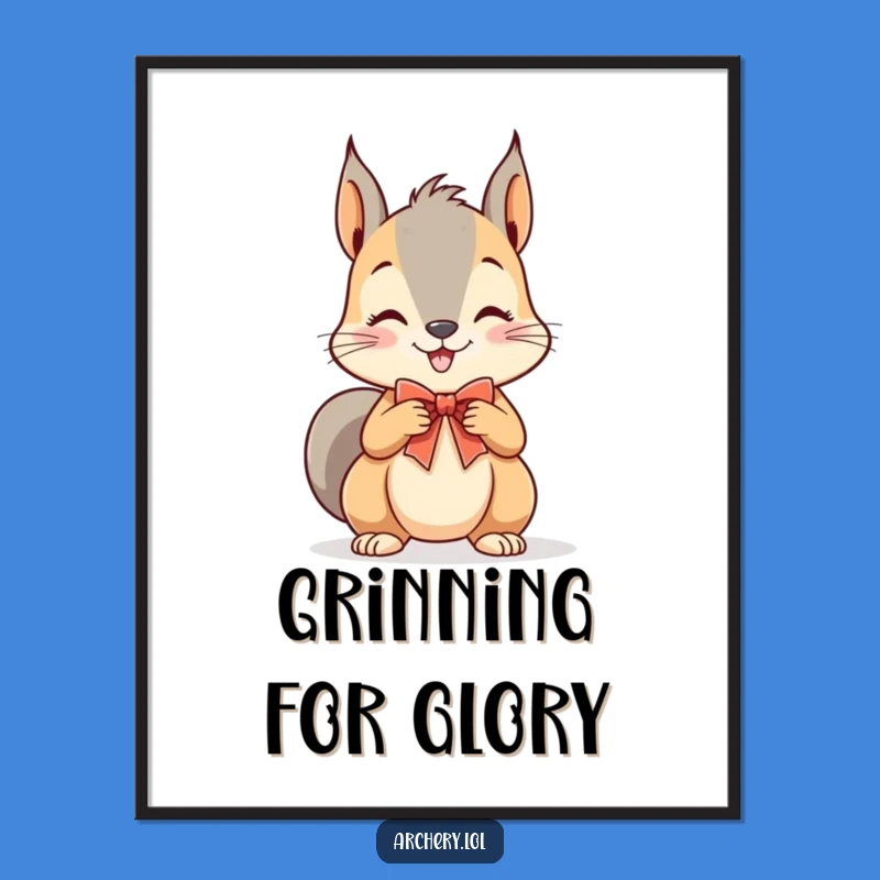 Funny Squirrel Archer Digital Art Print: Playful Squirrel Art, Instant Funny Gift Download