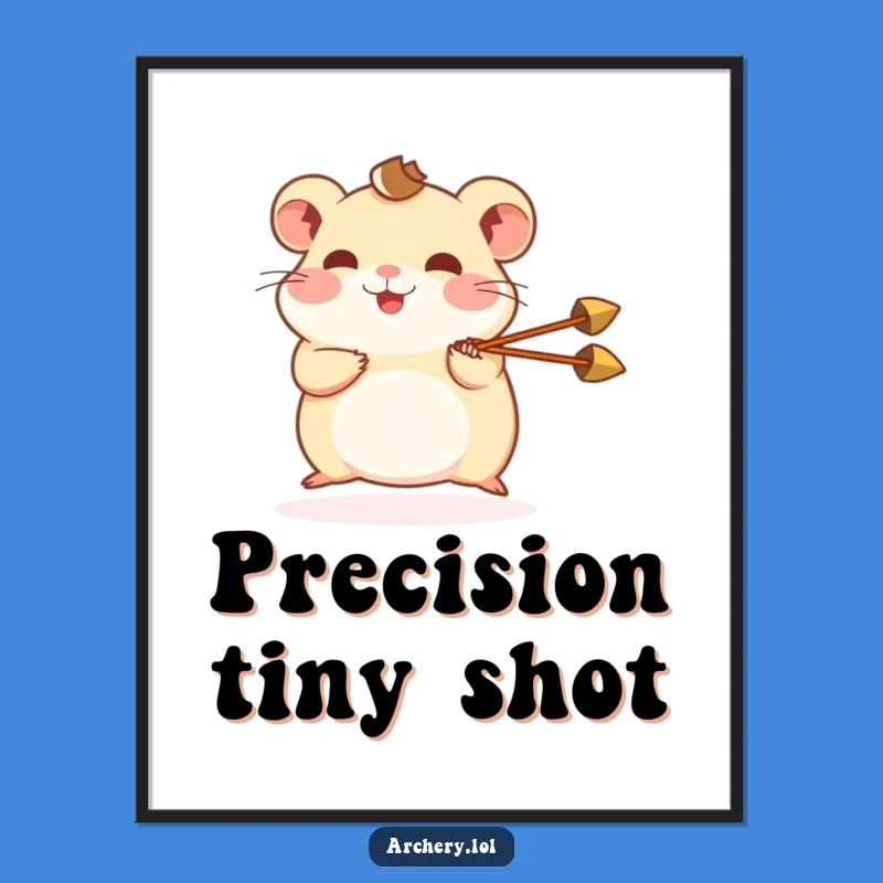 Happy Hamster Archer Print: Funny Small Animal Art, Instant Download Gift
