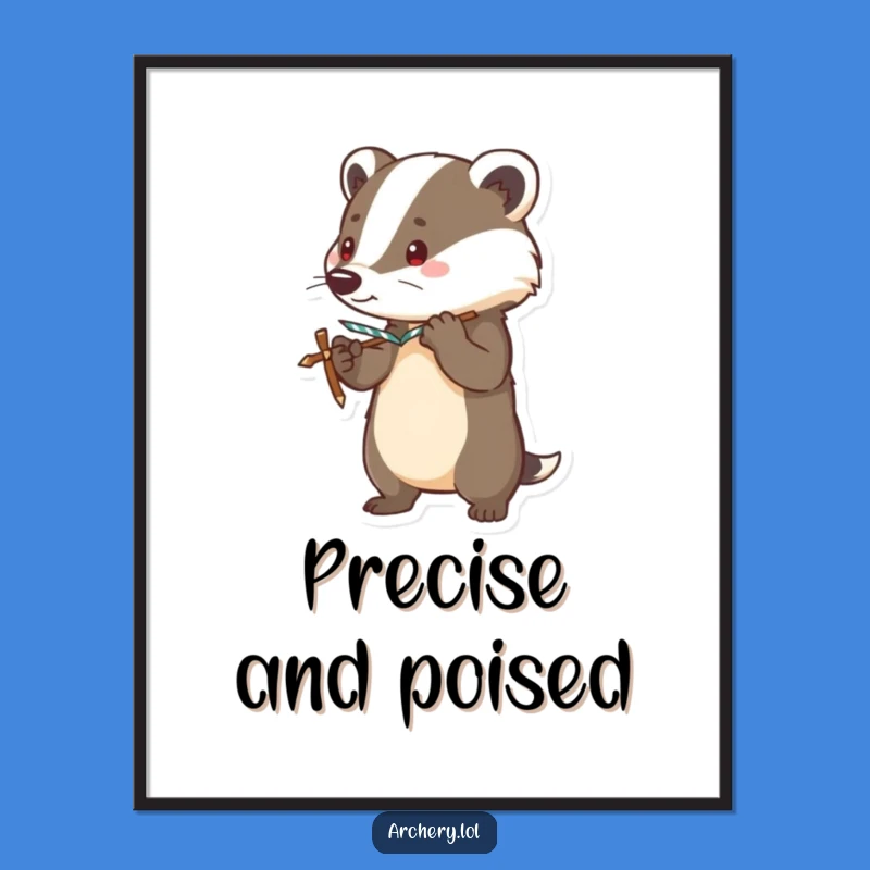 Funny Brave Badger Digital Art Alert Bow Wall Decor Gift