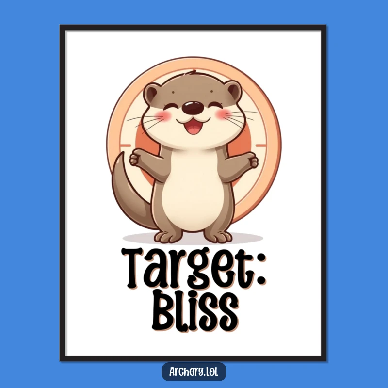Funny Otter Target Digital Print - Joyful Wall Art Gift